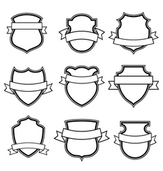 Shield with ribbon collection set vector image