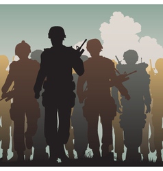 Troops walking vector image
