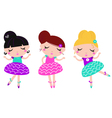 Cute little colorful dancing ballerina girls set vector image