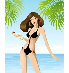 Bikini girl vector image