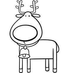 Christmas reindeer coloring page vector image