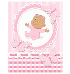 Smiling African baby girl vector image