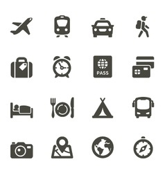 Traveling and transport icons vector image