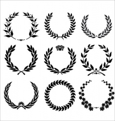 Set - laurel wreath vector image