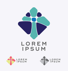 Mosaic cross sign design element vector image