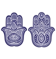 Indian hand drawn hamsa with ornaments vector image