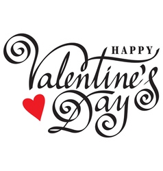 Happy valentine day hand lettering vector image