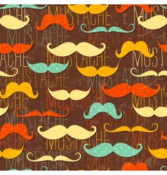 Mustache seamless pattern vector image