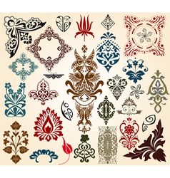 Retro floral design elements vector image