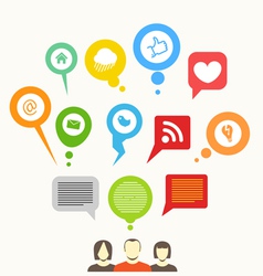 Social media network abstract speech bubbles vector image