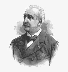 Engraving portrait of felix faure a former vector image