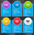 Pricing Tables with Minimalistic Design vector image
