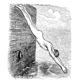 Diving vintage engraved vector image