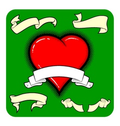 Halftone heart banners vector image