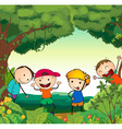 Kids in Forest vector image