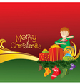 2012 christmas card with boy gifts and socks vector image