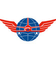 Jumbo Jet Plane Front Wings Globe vector image