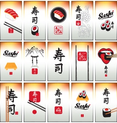Sushi card vector image