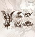 Vintage angel set vector image
