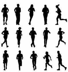Running silhouettes vector image