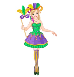 Mardi Gras girl Mardi Gras girl vector image