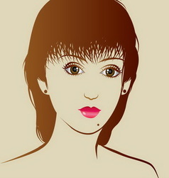 Beautiful girl with beauty hairstyle vector image