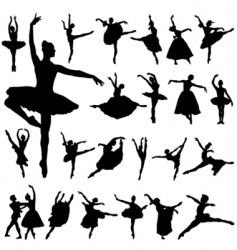 Ballerina silhouettes vector image