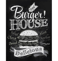 Poster Burger Hous chalk vector image