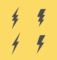 Lightning flat icons set vector image