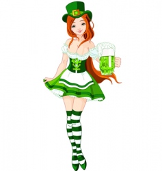St Patrick's day girl vector image