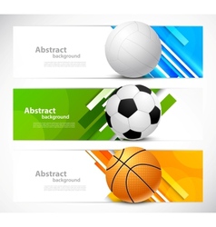 Set of banners with sport balls vector image