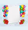 Holiday background with colorful balloons and gift vector image