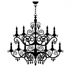 Chandelier silhouette vector image