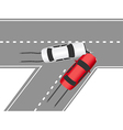 Auto traffic collision road cars vector image