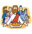 Jesus sharing the bread vector image