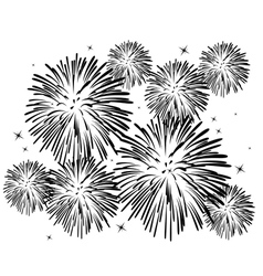 Black and white fireworks vector image