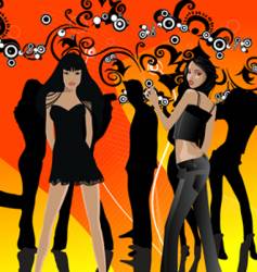 Dance party gals vector image