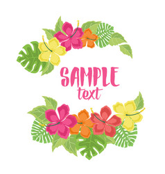 Background with tropical flowers vector image