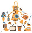 Housewife accessories icons vector image
