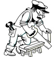 Man Sawing Wood vector image