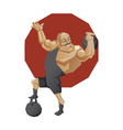 Circus strong man lift a weight vector image