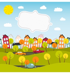 Banner with small town vector image