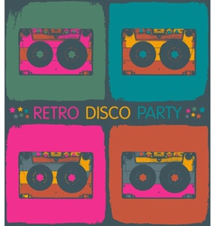 Audio cassette popart background vector image
