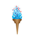 Olympic torch with blue flame vector image