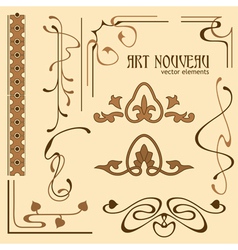Art nouveau elements Art nouveau elements vector image