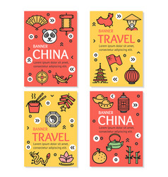 China asian country travel flyer banner placard China asian country travel flyer banner placard vector image