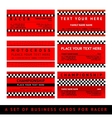 Business card driver race - fourth set vector image