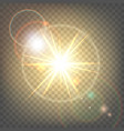 Heat sun with glare lens flare vector image