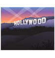 Hollywood Sign at twilight vector image