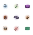 Musical tools icons set pop-art style vector image